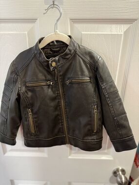 Black Rivet Kids Black Faux Leather Biker Jacket